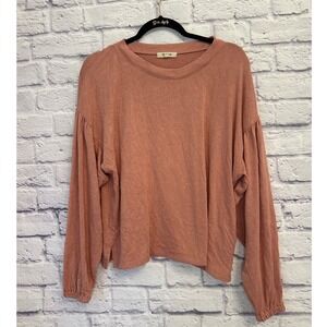 Madewell Dusty Rose Long Sleeve Peasant Top